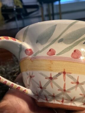 Mackenzie Childs Brighton TEA CUP. RARE COLORS  RETIRED !!!💙💚🩷🖤❤️♥️